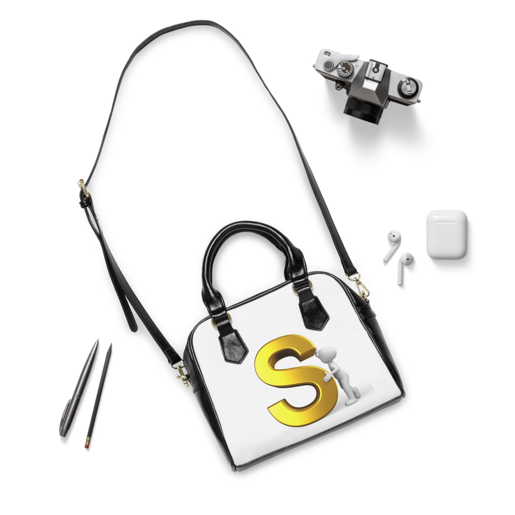 Gold Letter S Monogram Shoulder Handbag | Initial S Purse
