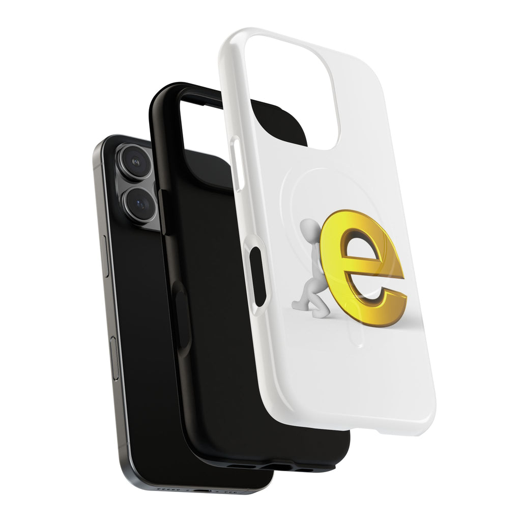 3D Gold Letter E Phone Case | Tough Magnetic Case