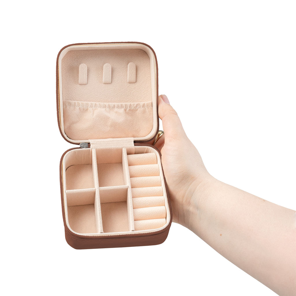 Monogram M Jewelry Travel Case | Compact Velvet Organizer | Portable Ring Earring Box
