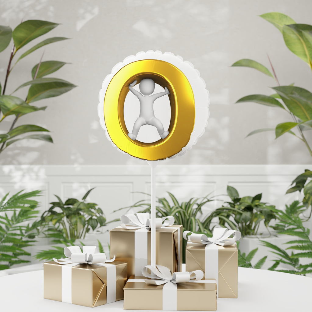 Gold Letter O  Climber Figure Balloon