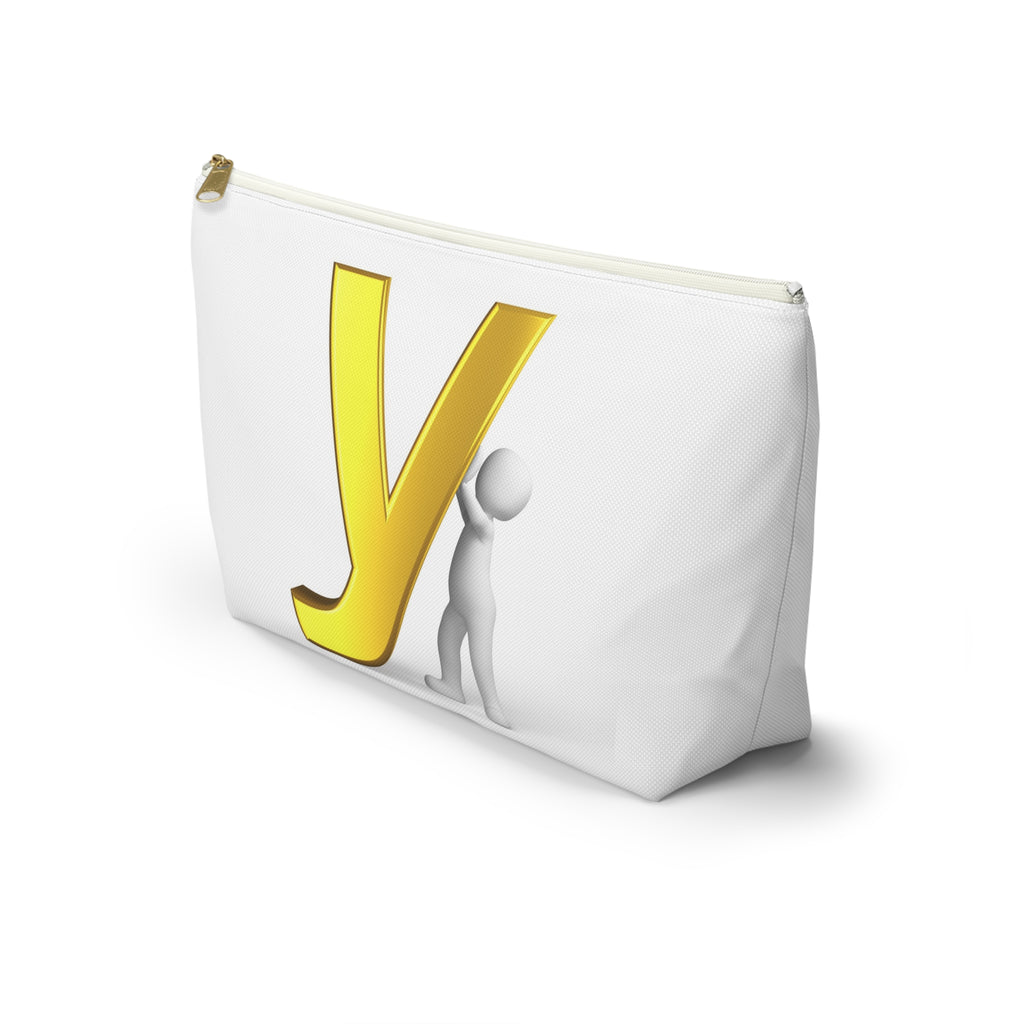 Gold Letter Y with 3D Figure Accessory Pouch