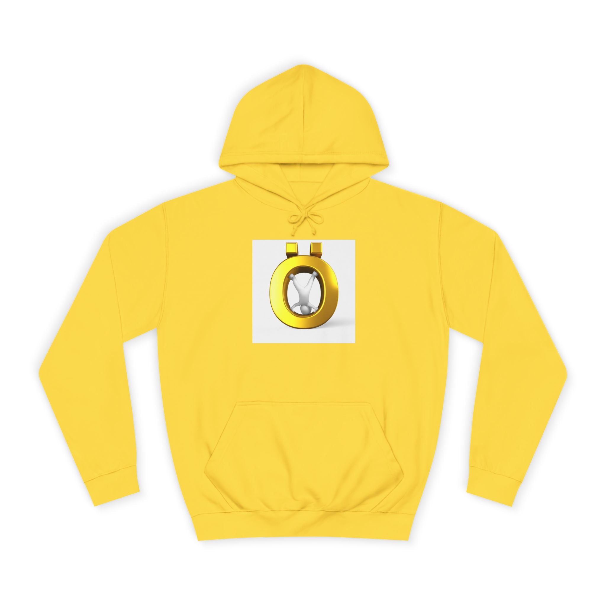 Gold Letter Ö Hoodie | Minimal Jewelry Logo, White Pullover