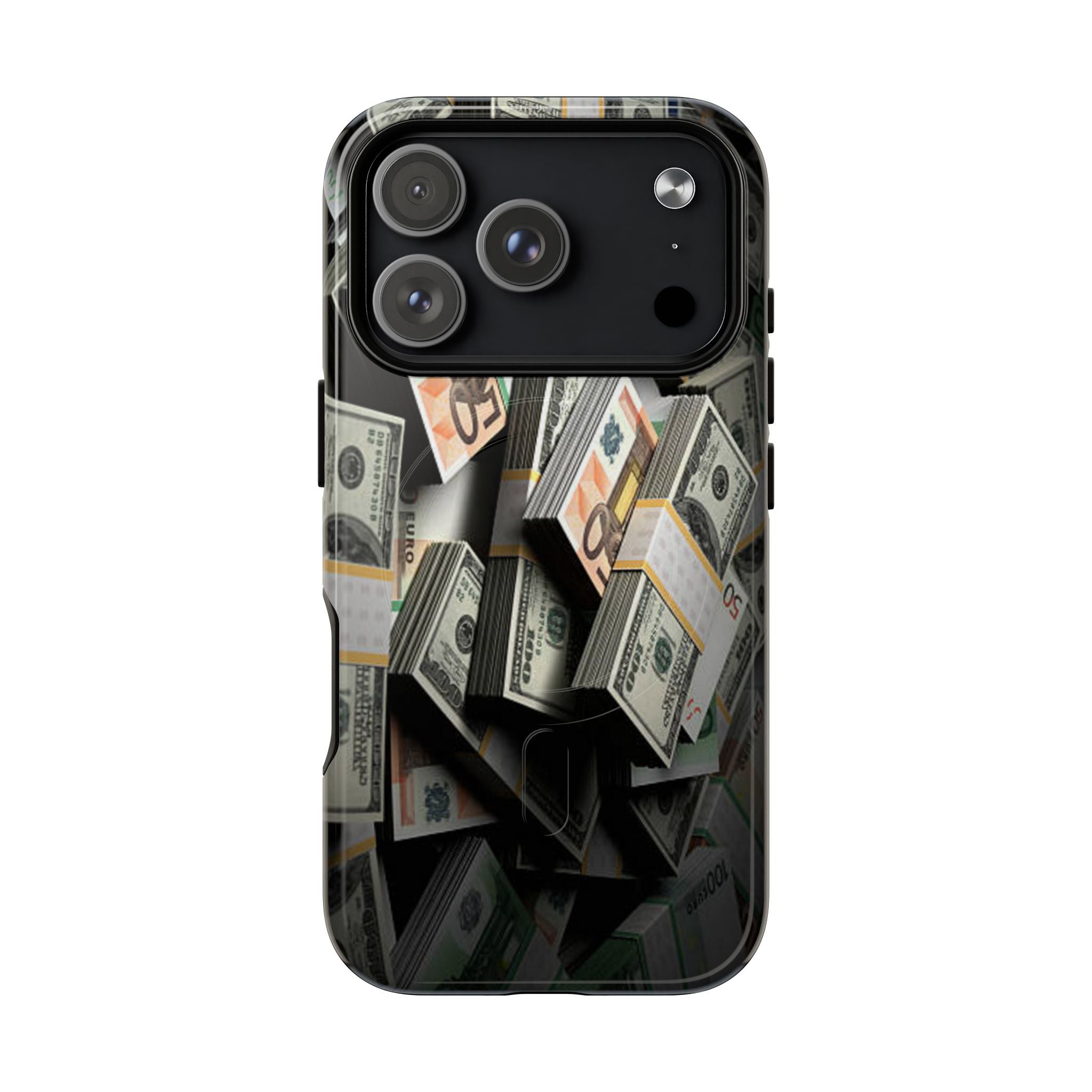 Coque de téléphone Argent Empilé | Coque magnétique robuste