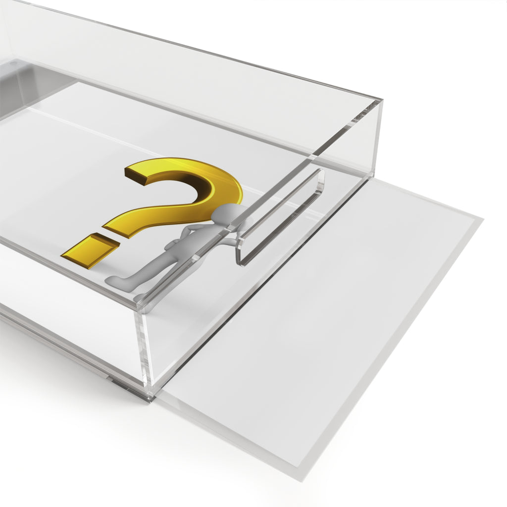Golden Question Mark Illustration Acrylic Serving Tray | Curious Design