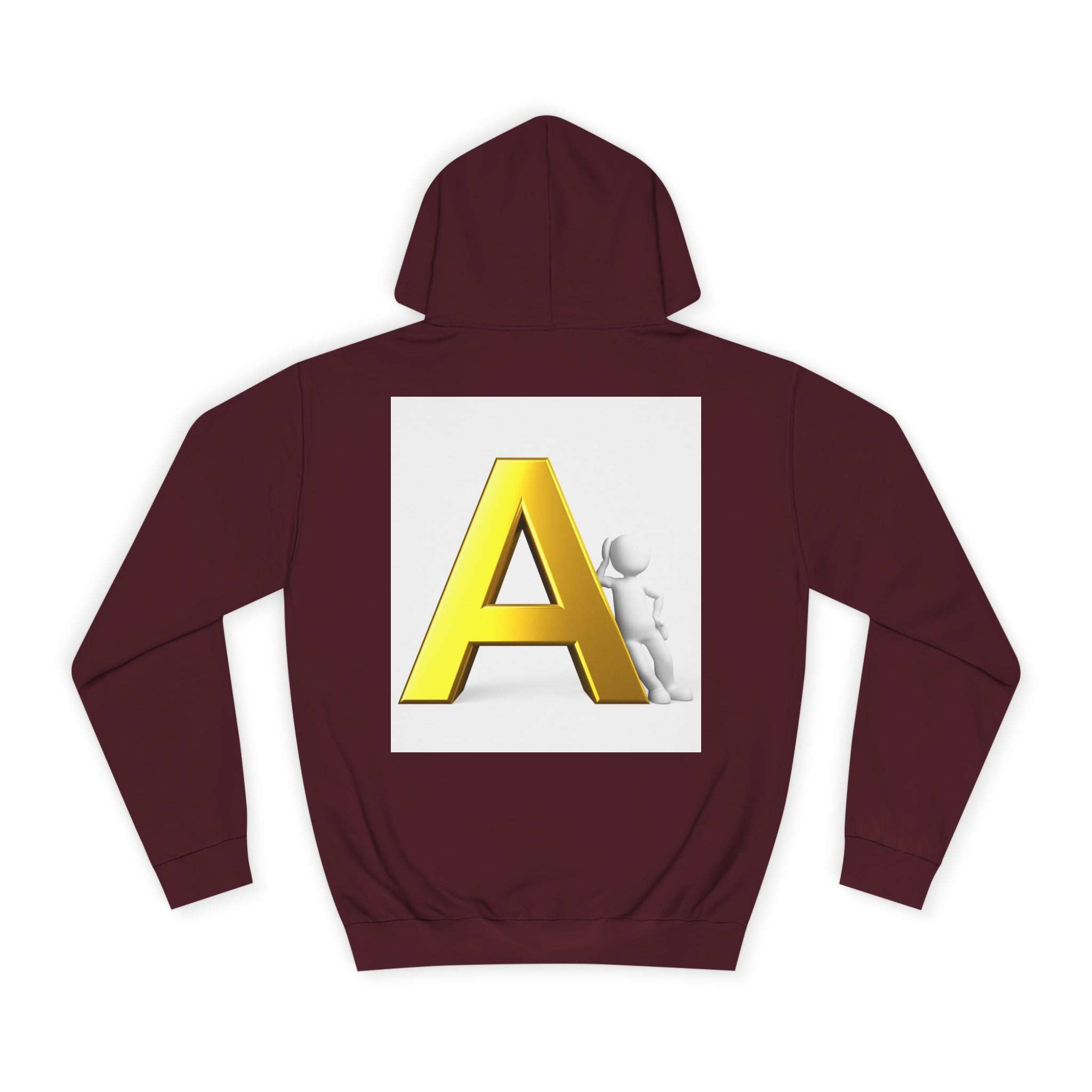 Gold 3D Letter A Hoodie | Monogram Initial A sweatshirt