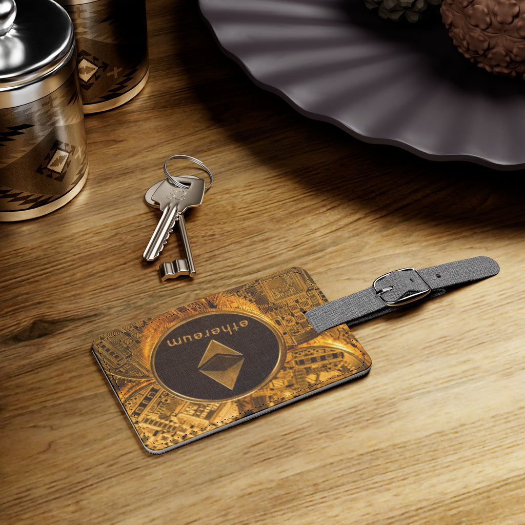 Ethereum Crypto Coin Luggage Tag | Saffiano Polyester Rectangle