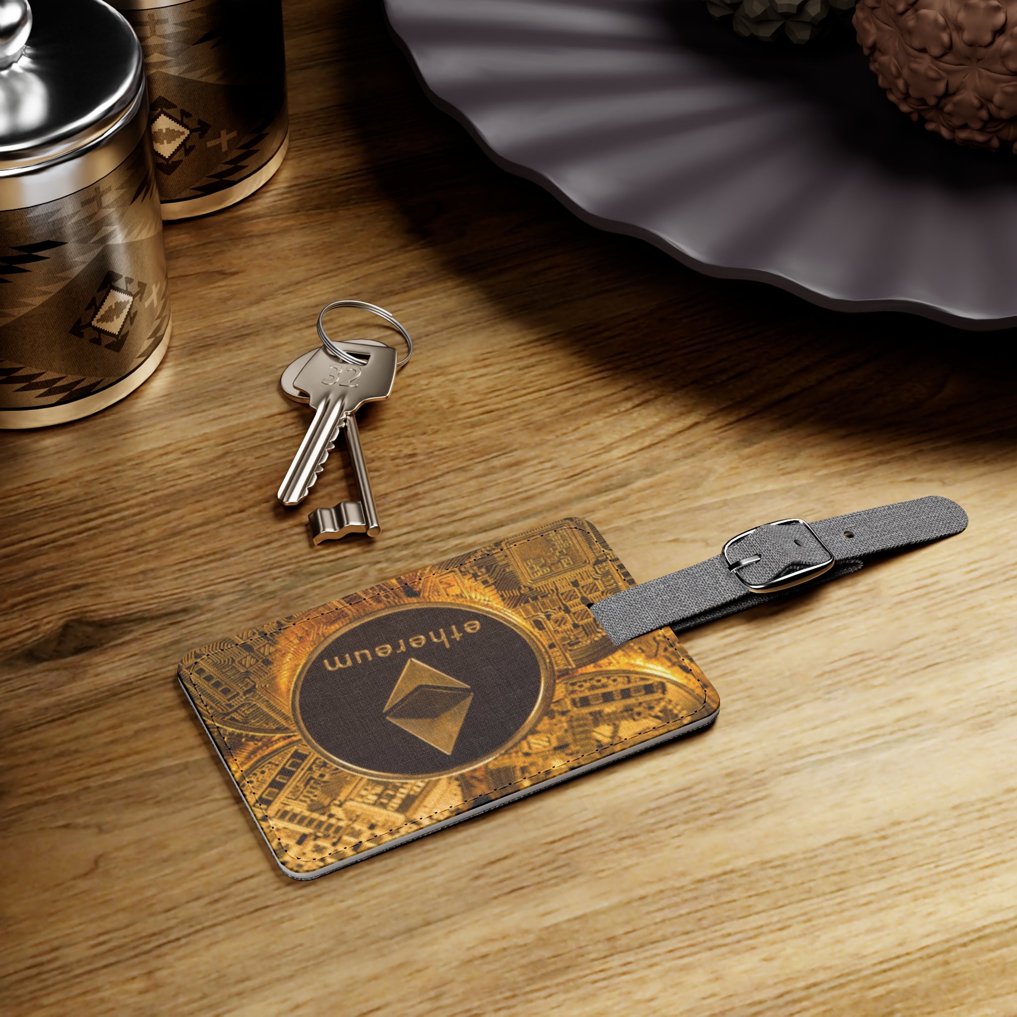 Ethereum Crypto Coin Luggage Tag | Saffiano Polyester Rectangle