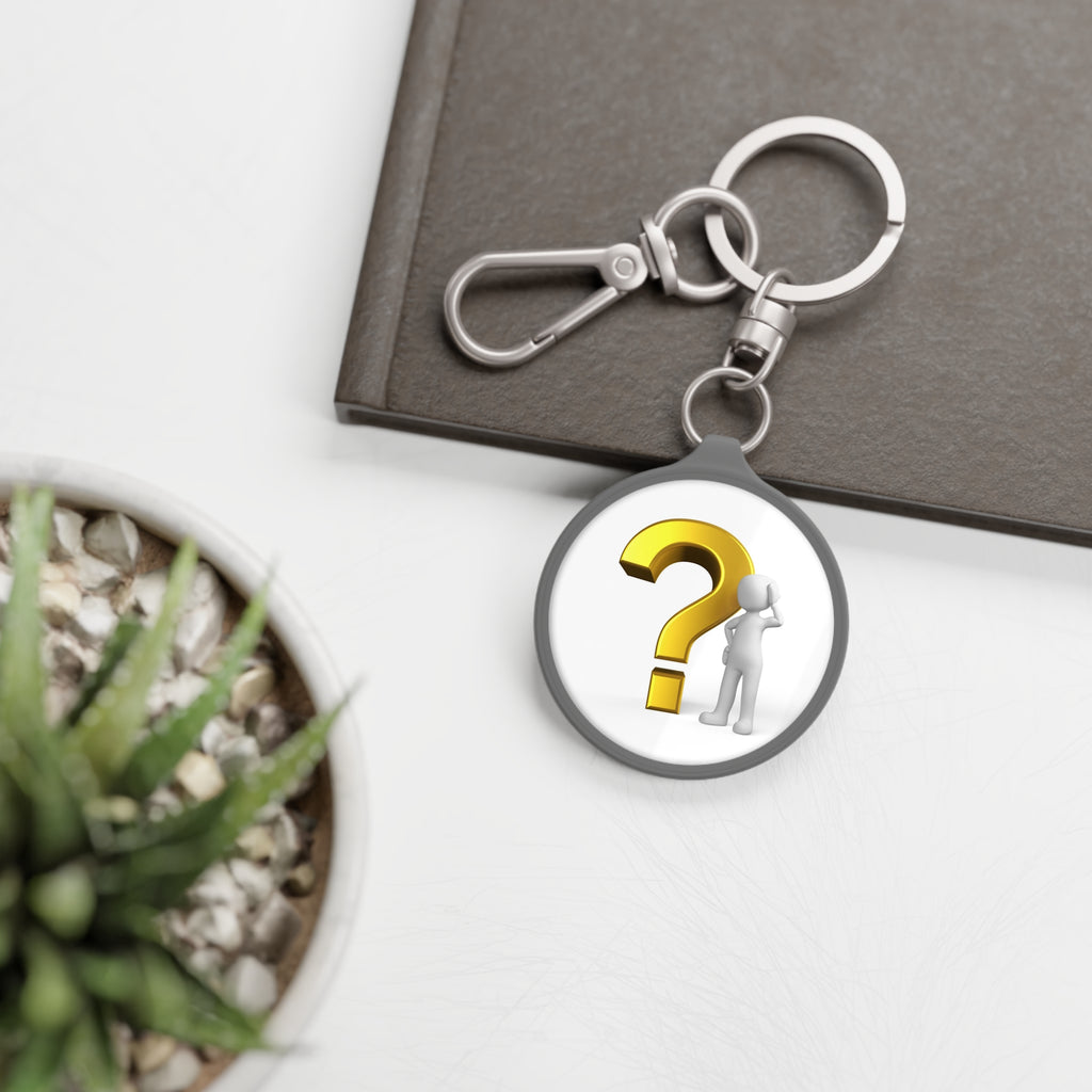 Question Mark Figure Keyring Tag | Mystery Icon Keychain