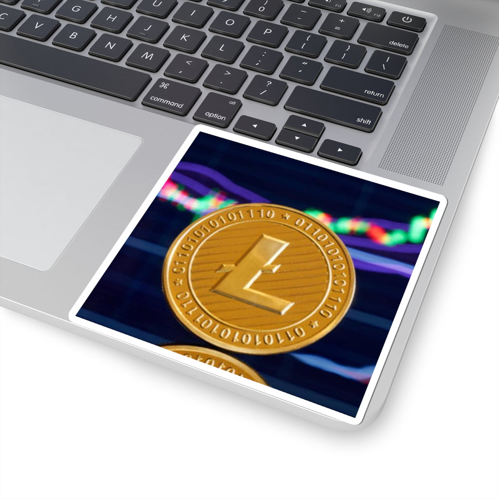 Litecoin Coin Sticker | Kiss-Cut Crypto Decal, Laptop Sticker