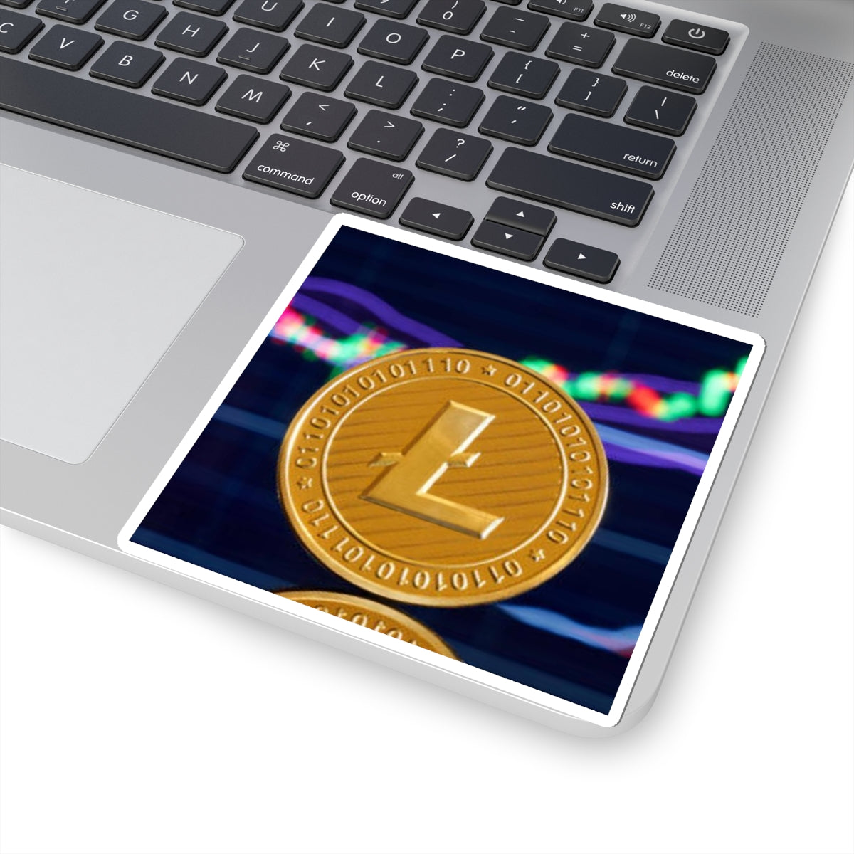 Litecoin Coin Sticker | Kiss-Cut Crypto Decal, Laptop Sticker