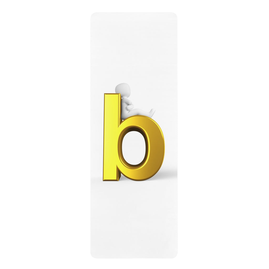 Gold Letter B Yoga Mat | Alphabet Initial Rubber Yoga Mat