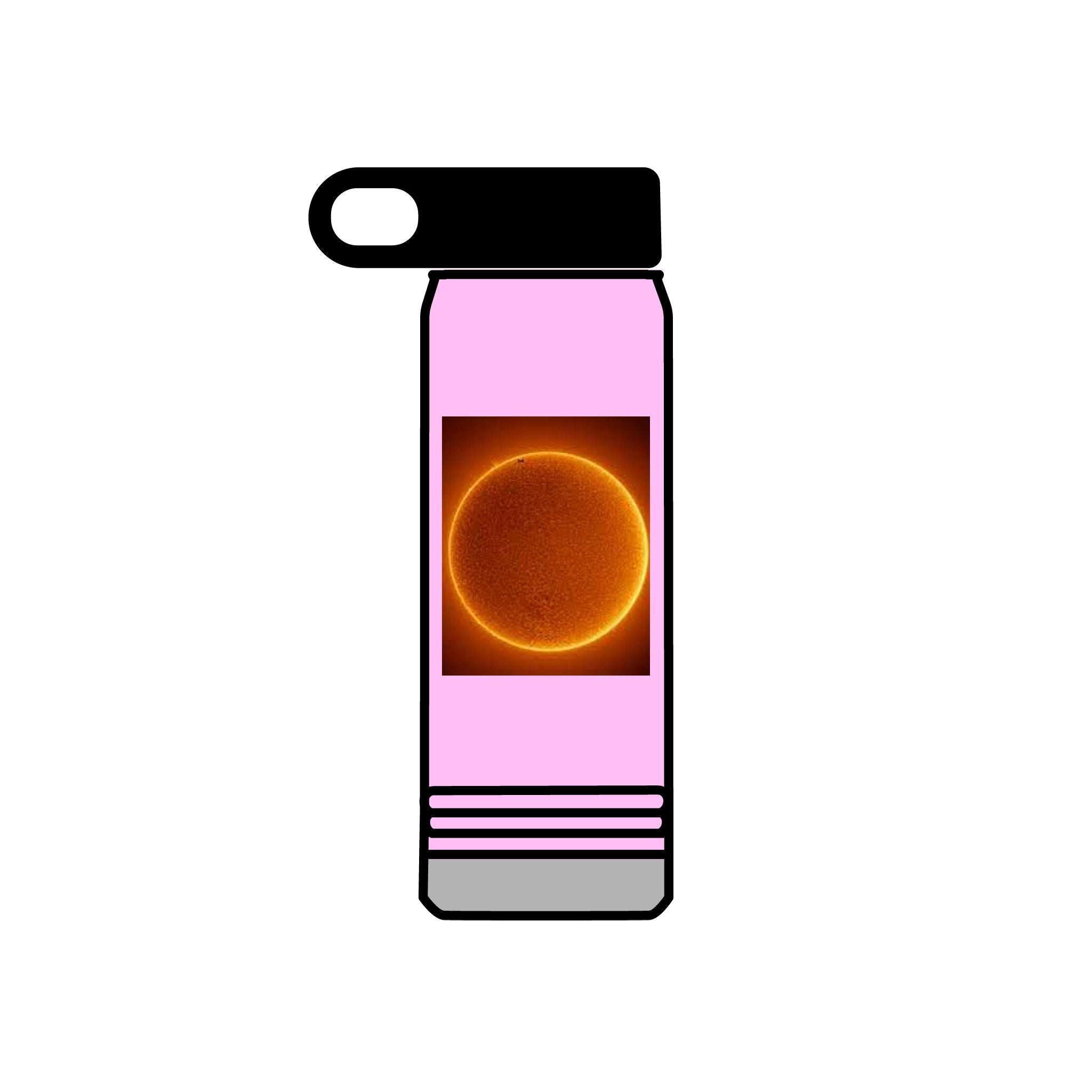Bouteille d'eau illustrée Soleil | Gobelet isotherme en acier inoxydable de 20 oz