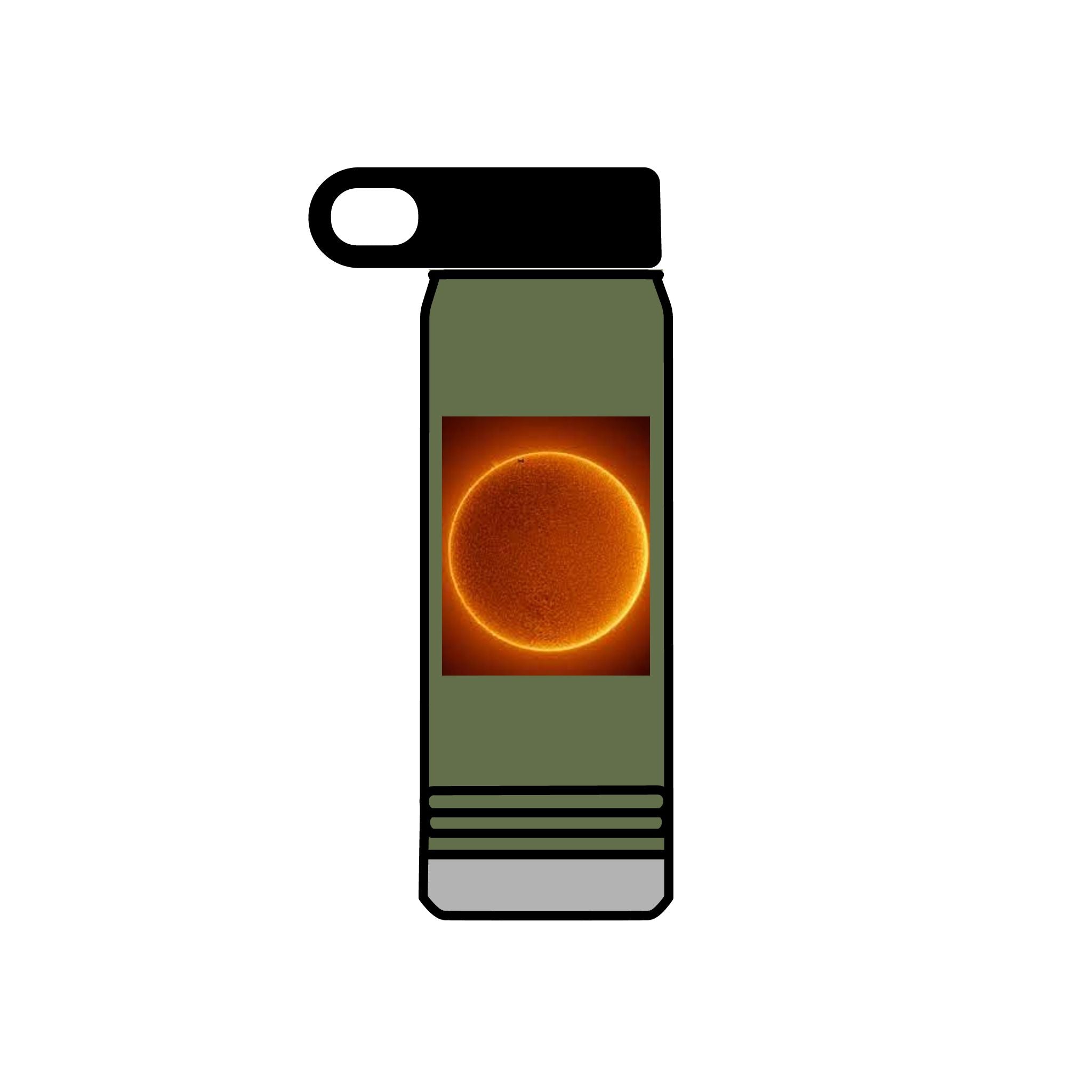 Bouteille d'eau illustrée Soleil | Gobelet isotherme en acier inoxydable de 20 oz