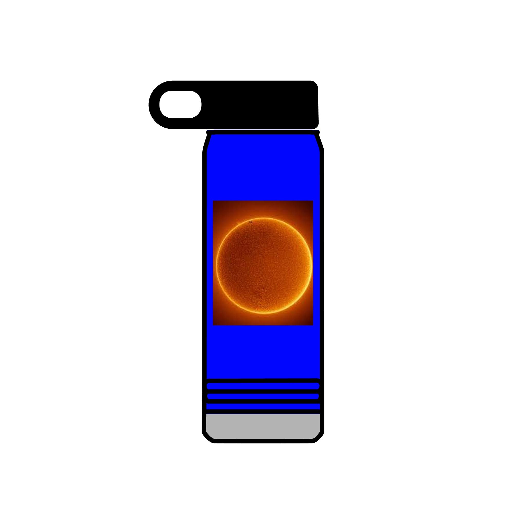 Bouteille d'eau illustrée Soleil | Gobelet isotherme en acier inoxydable de 20 oz