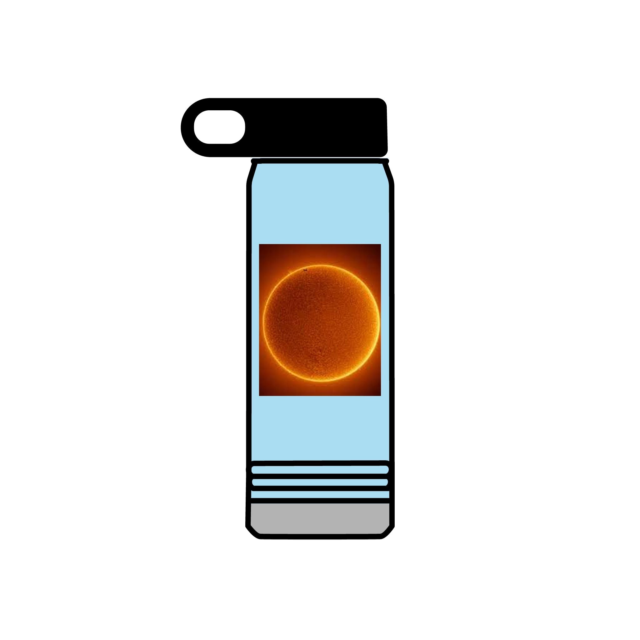 Bouteille d'eau illustrée Soleil | Gobelet isotherme en acier inoxydable de 20 oz