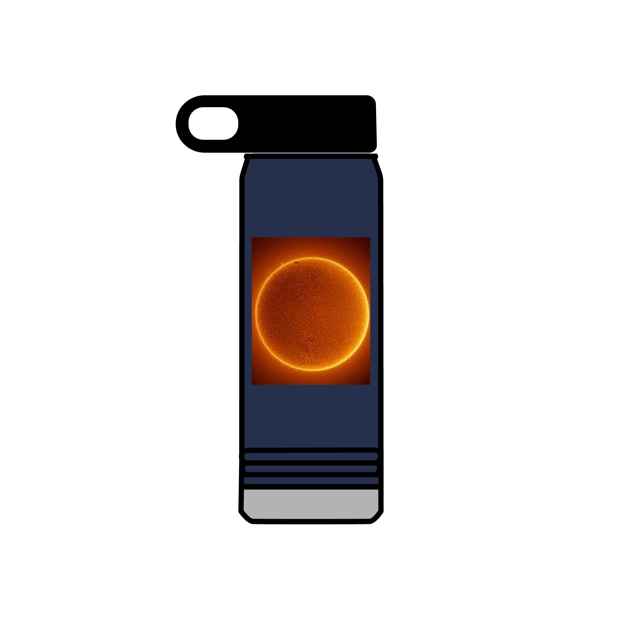 Bouteille d'eau illustrée Soleil | Gobelet isotherme en acier inoxydable de 20 oz
