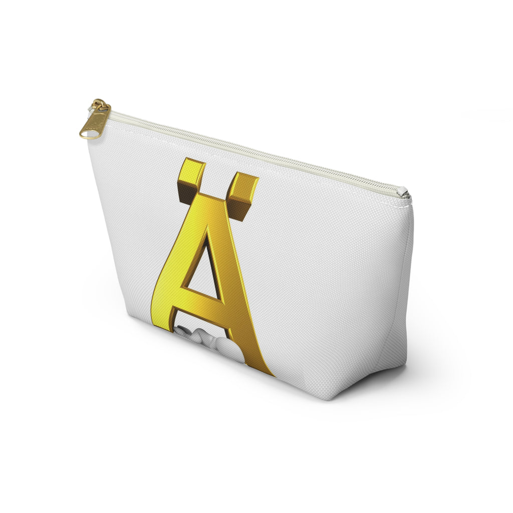 Gold Letter Ä Accessory Pouch | Monogram Initial Cosmetic Bag