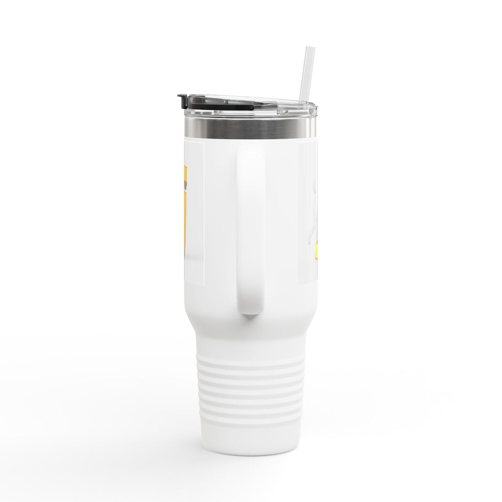 3D Stick Figure Pushing Letter J Travel Mug | 40oz Insulated Tumbler