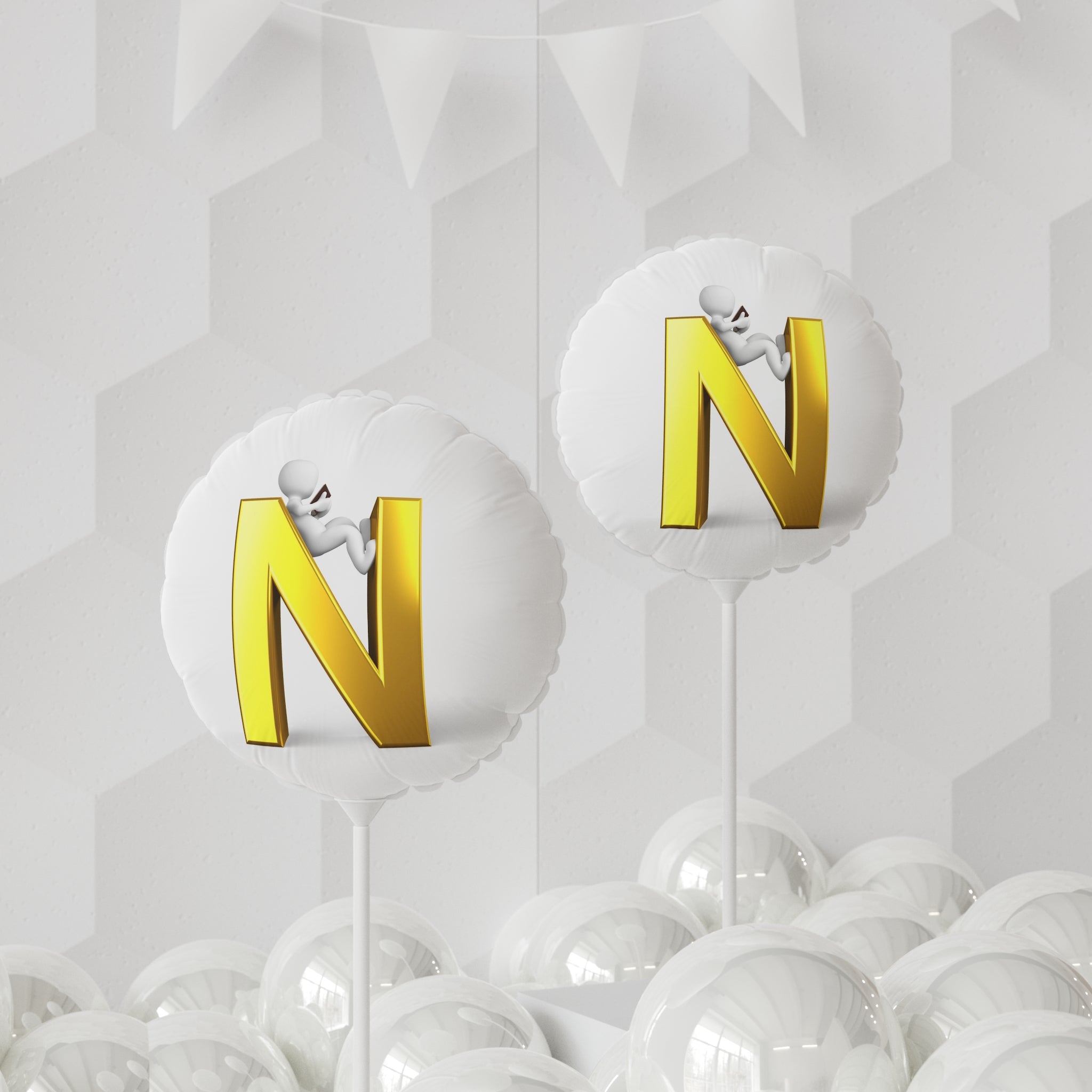 Gold Letter N Balloon Round 11" | Letter N Mylar Balloon