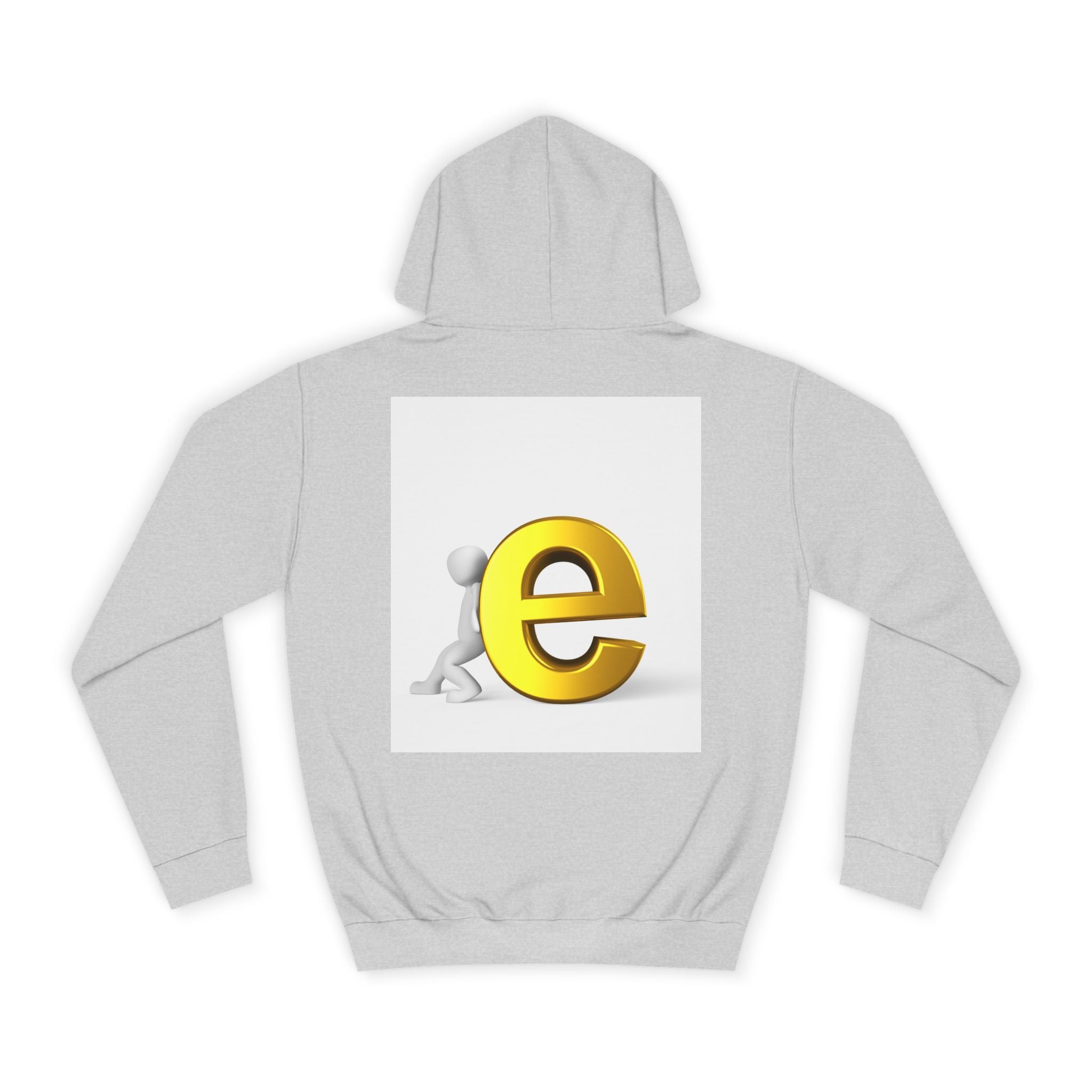 3D Gold Letter E Hoodie | Minimal Alphabet Monogram | Initial Sweatshirt