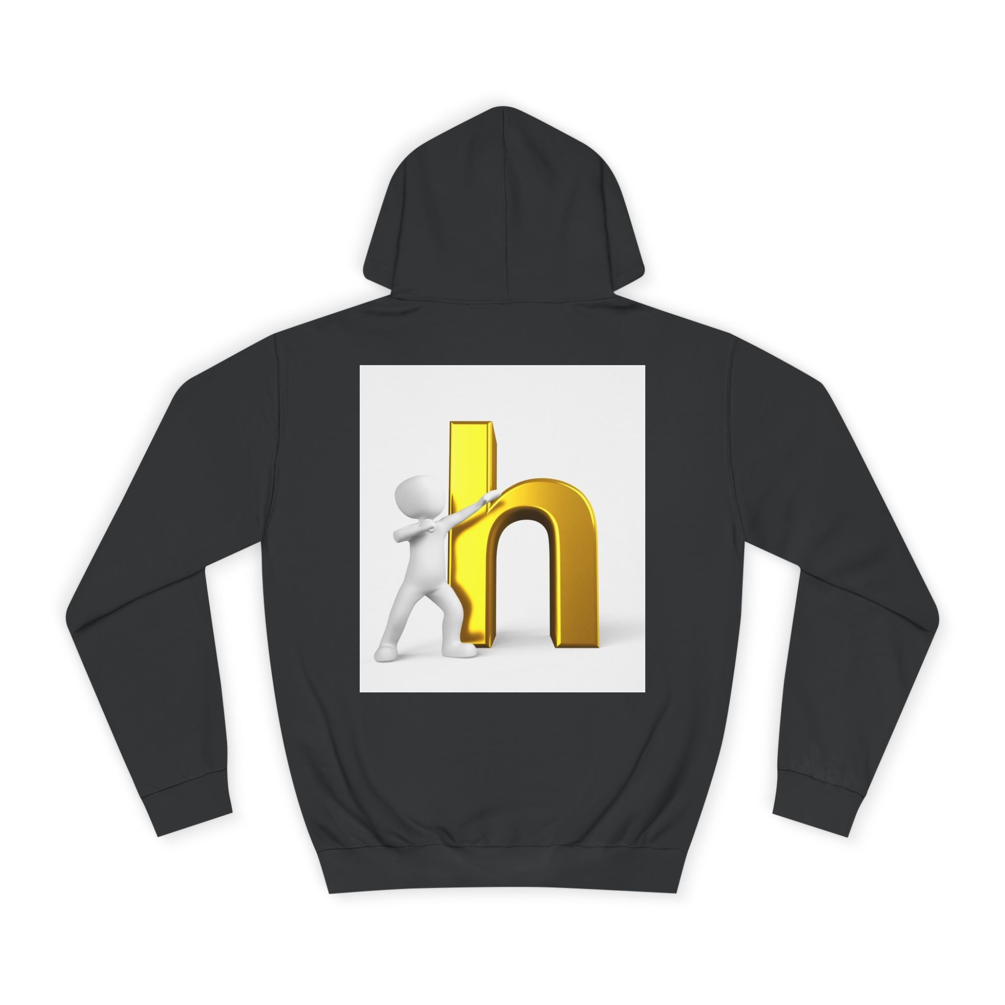 3D Gold Letter H Design Hoodie | Letterman Initial Hoodie