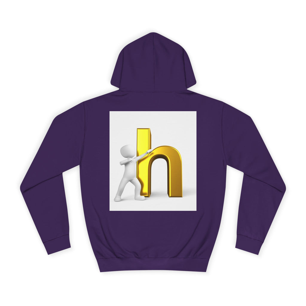 3D Gold Letter H Design Hoodie | Letterman Initial Hoodie