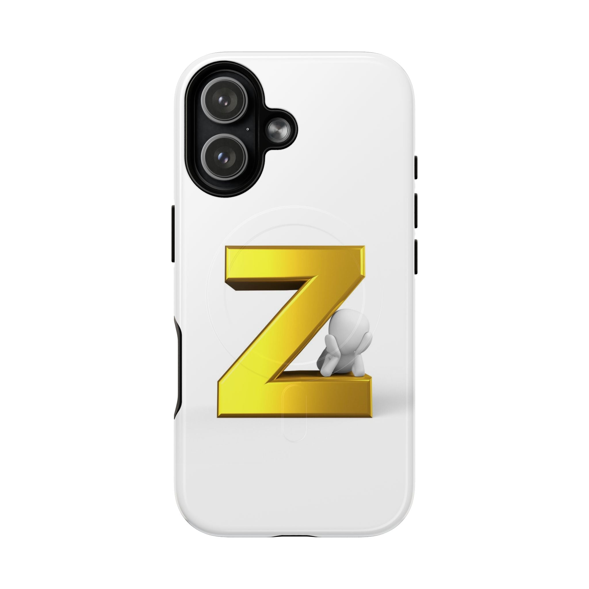 Gold 3D Letter Z Phone Case | Tough Magnetic Case, Monogram Initial