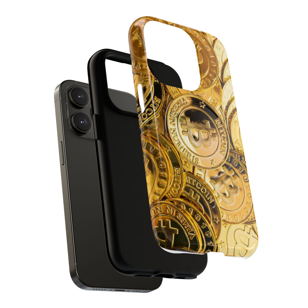 Gold Bitcoin Coins Phone Case | Tough Magnetic Case