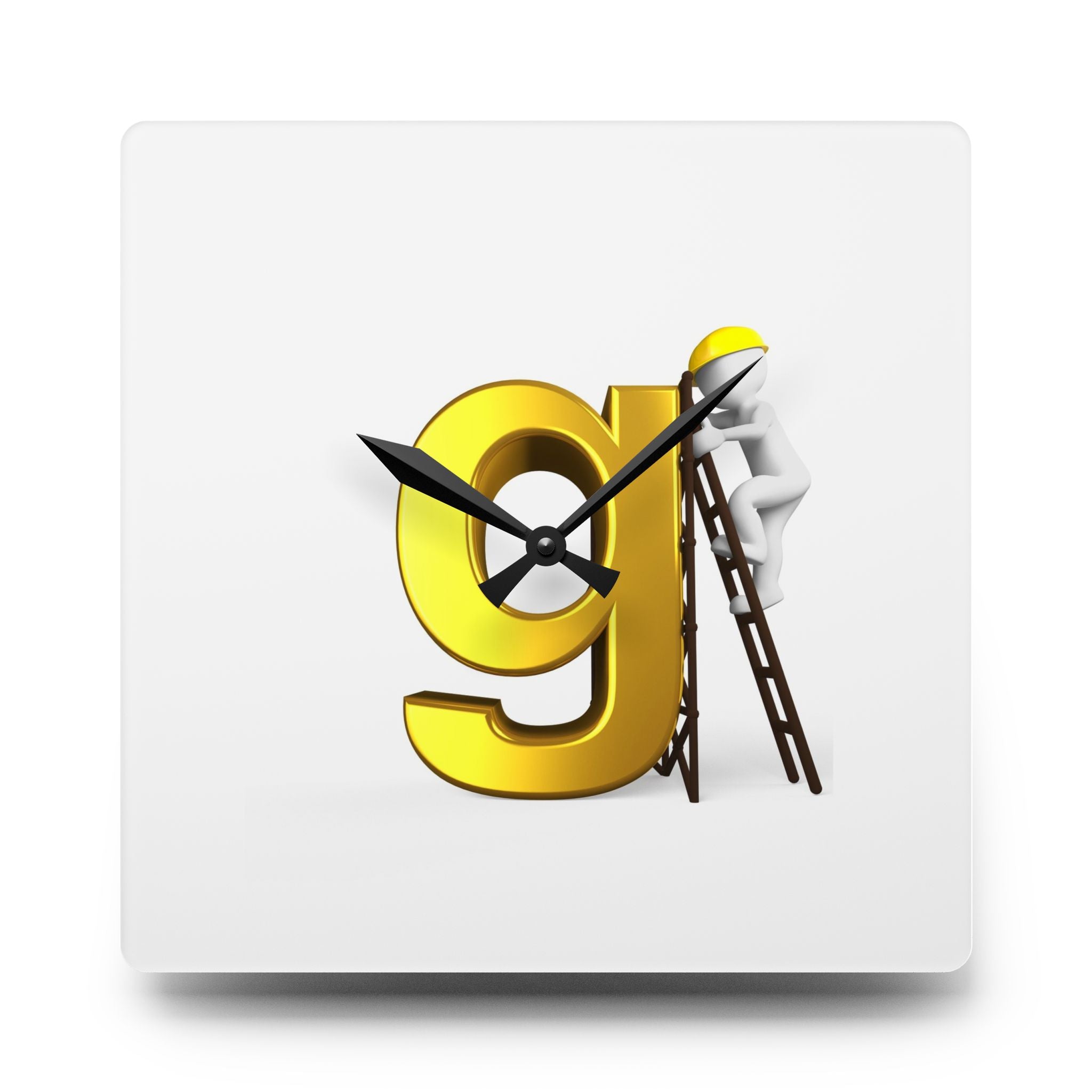 Horloge Murale Acrylique Design Lettre G Dorée | Décoration Chiffrée