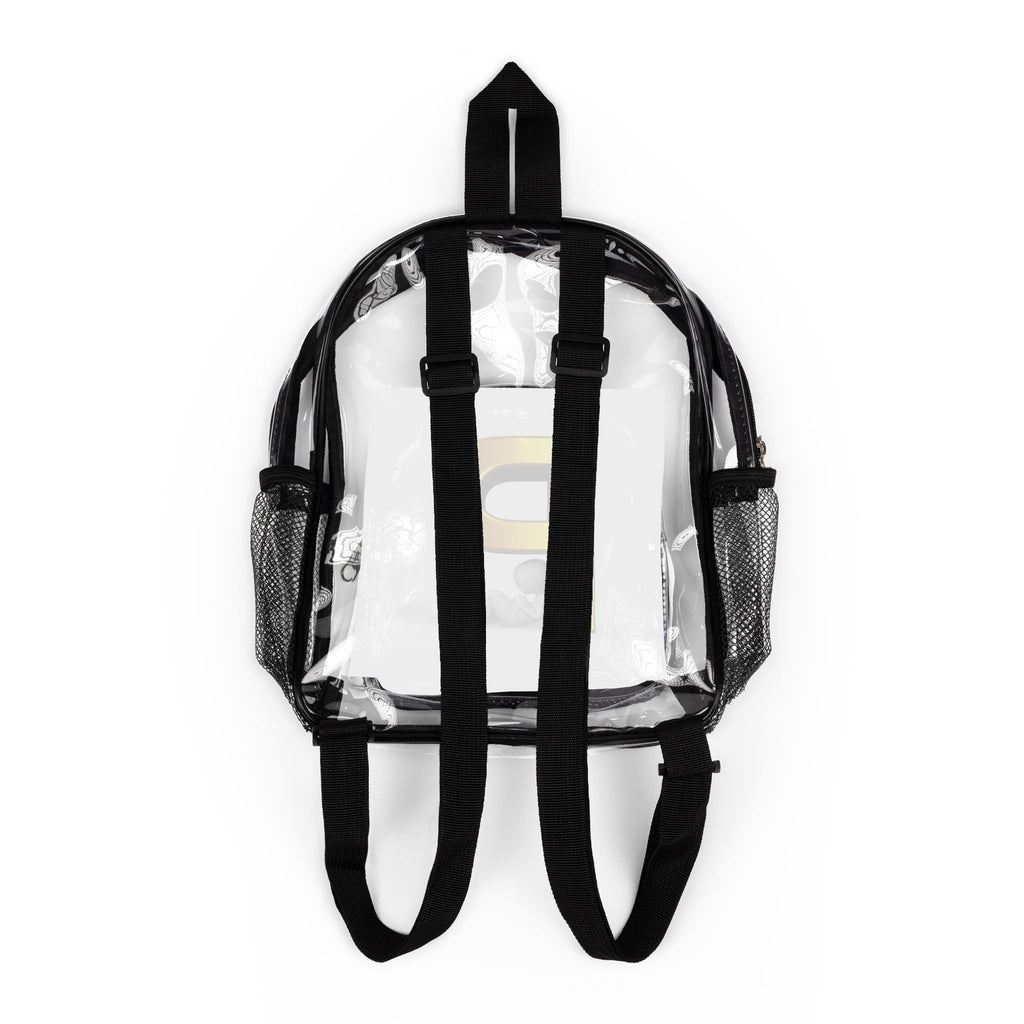 Gold Letter P Clear Stadium Backpack | Transparent School Bag