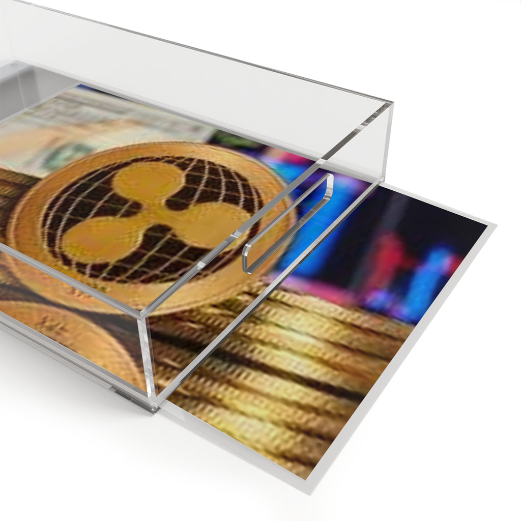 Ripple Crypto Coin Acrylic Serving Tray | Ripple XRP Cryptocurrency Decor