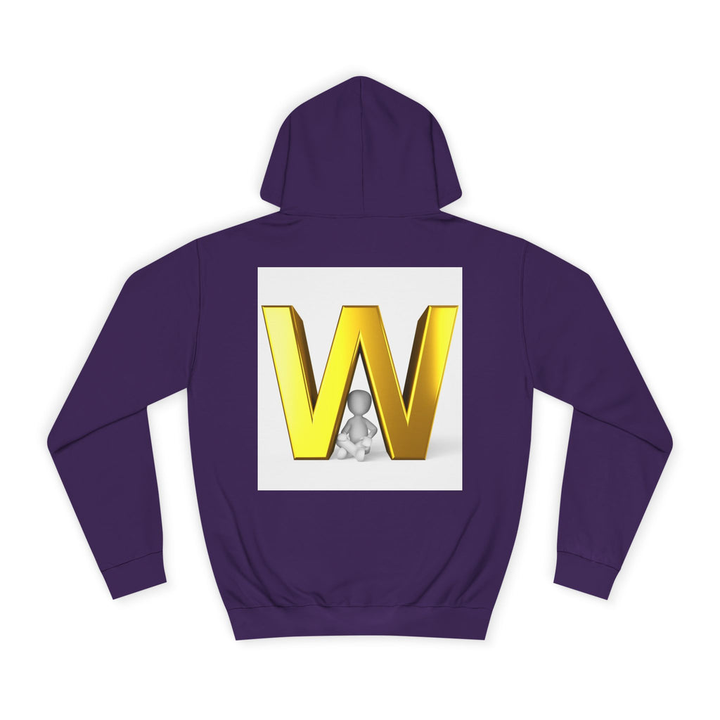 Gold 3D Letter W Hoodie | Monogram Initial Sweatshirt