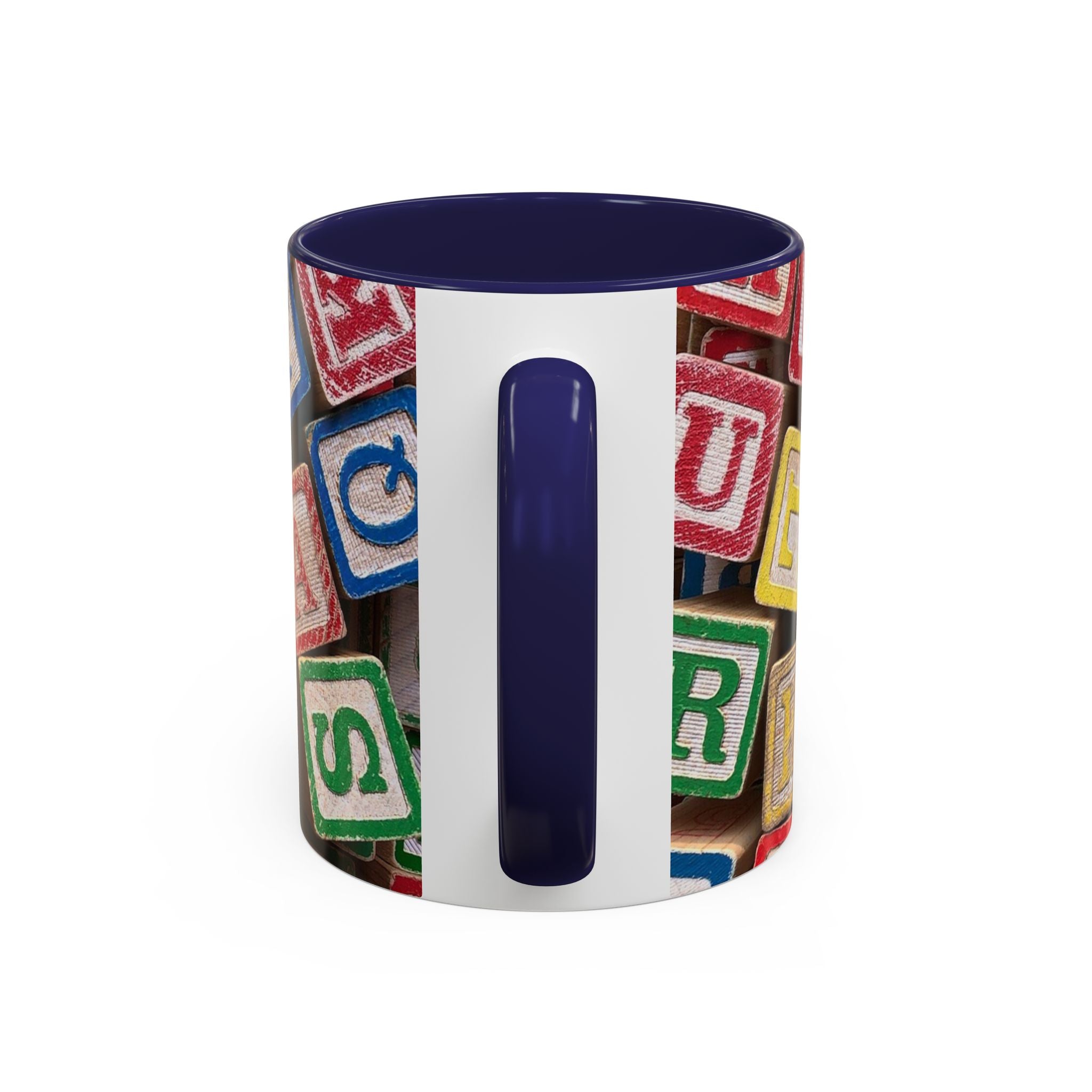 Alphabet Blocks Accent Coffee Mug | Kids Toy Letter Pattern