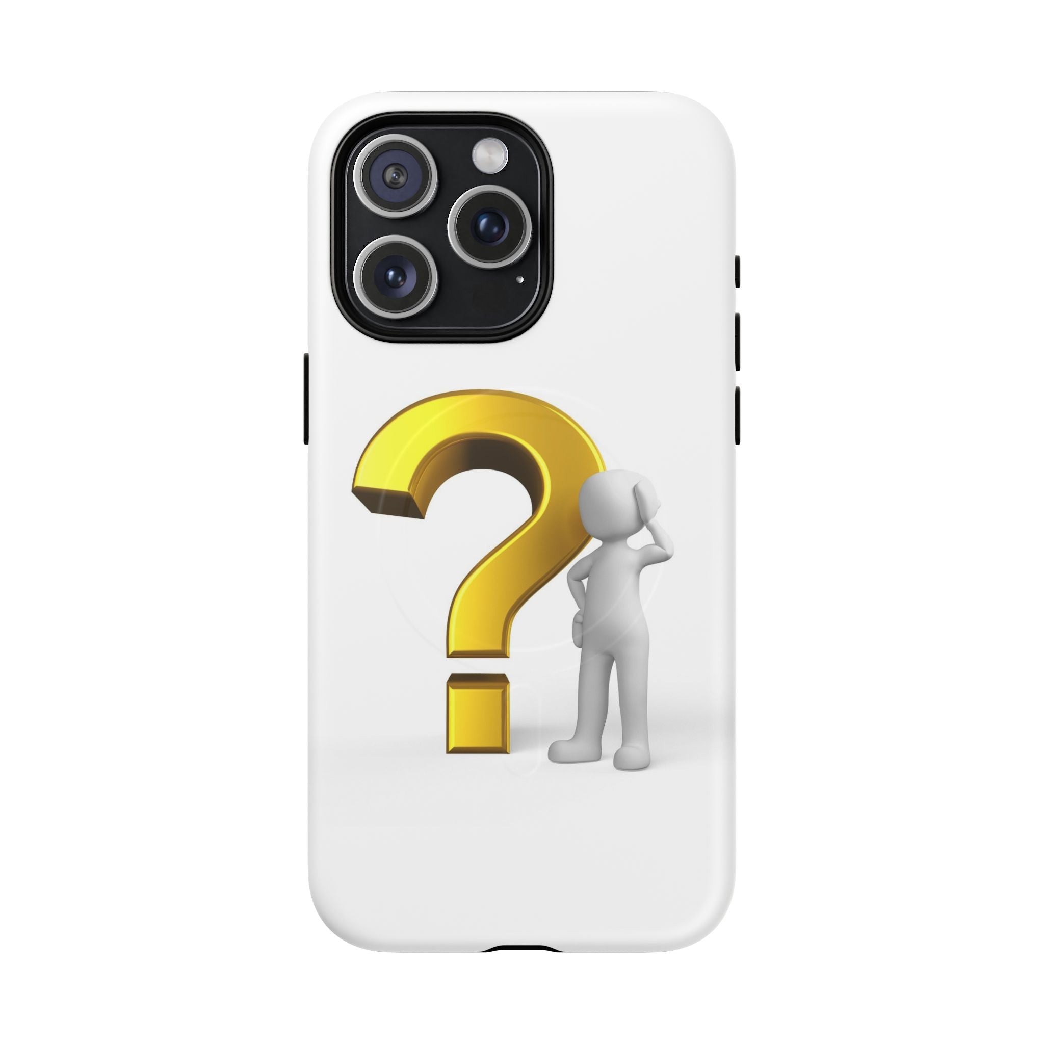 Coque de téléphone 3D point d'interrogation | Coque magnétique robuste