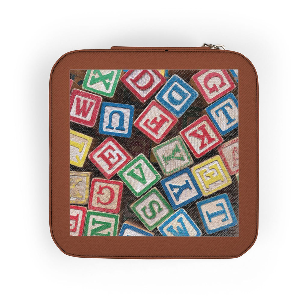 Alphabet Baby Blocks Jewelry Travel Case | Compact Ring Earring Organizer