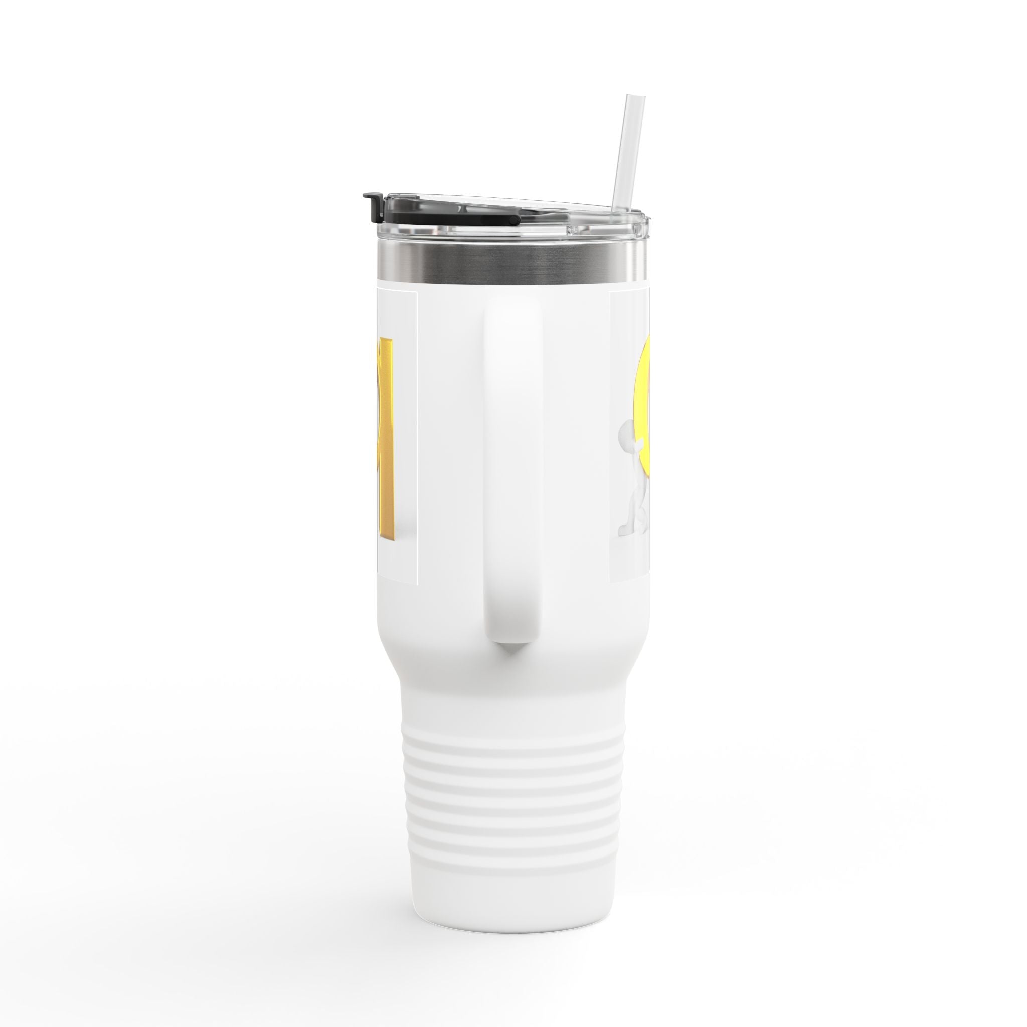 3D Gold Letter Q Illustration Travel Mug | 40oz Insulated Tumbler
