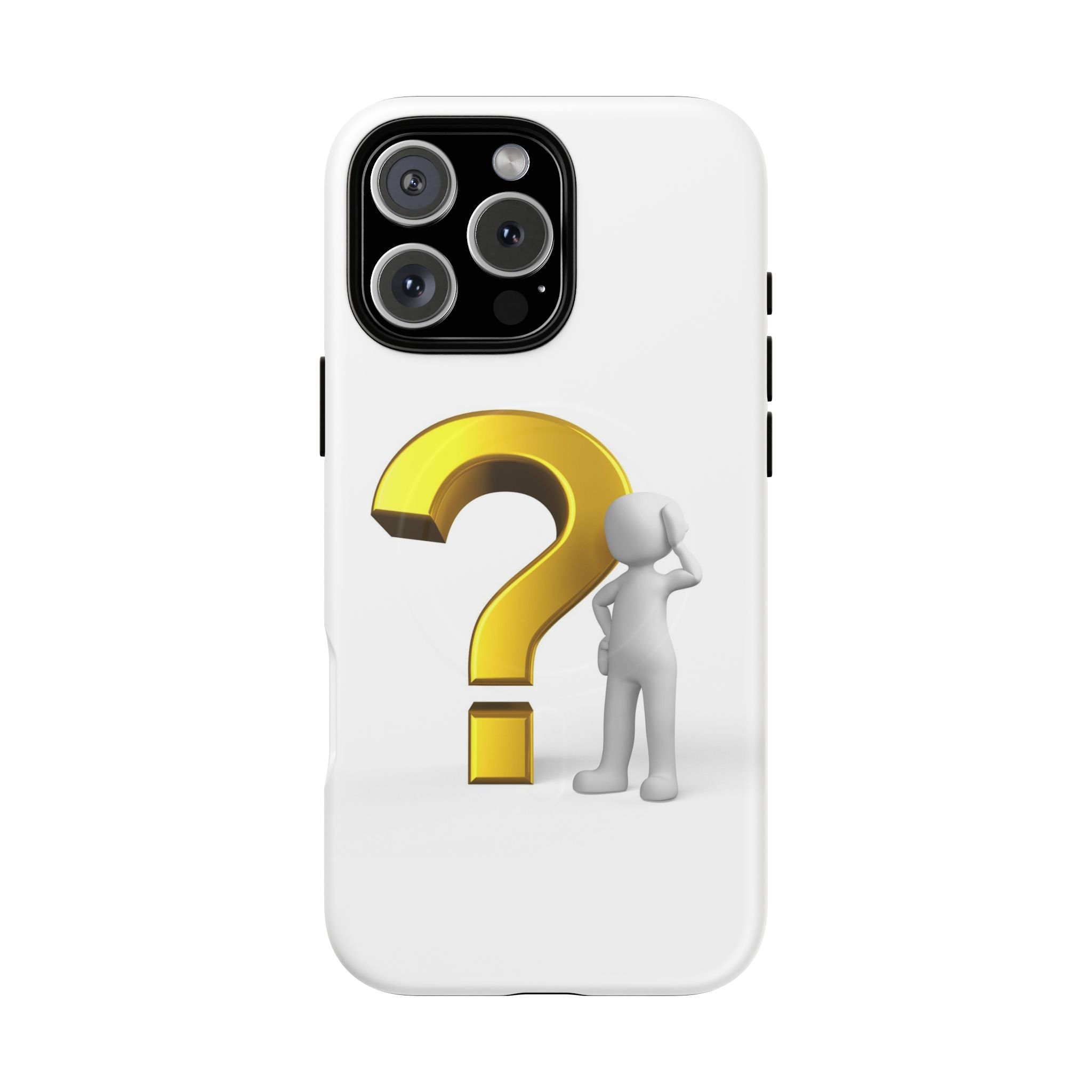 Coque de téléphone 3D point d'interrogation | Coque magnétique robuste