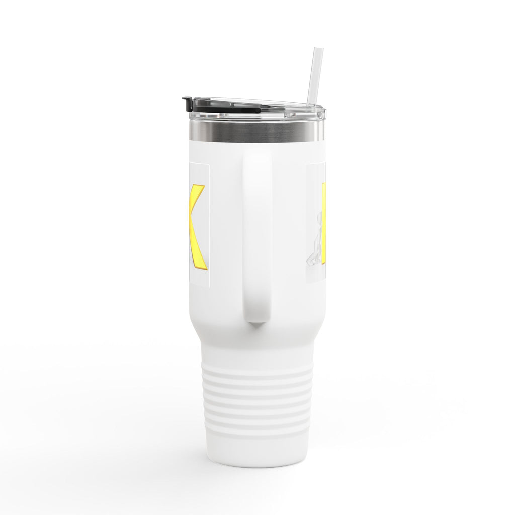 Yellow 3D Letter K monogram Insulated Travel Mug | 40oz