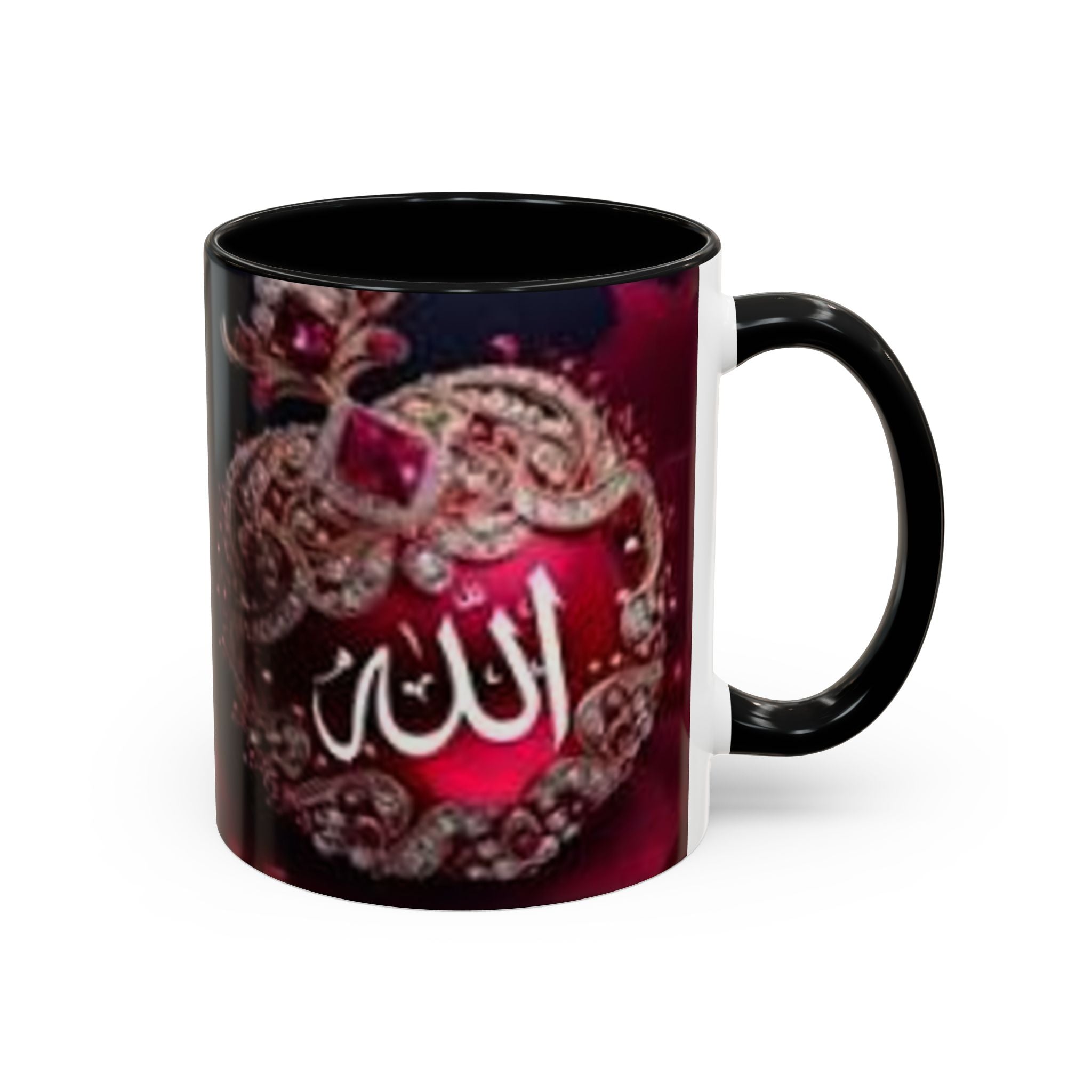 Arabic Calligraphy 'Allah' Ornament Accent Coffee Mug | Islamic Faith Mug