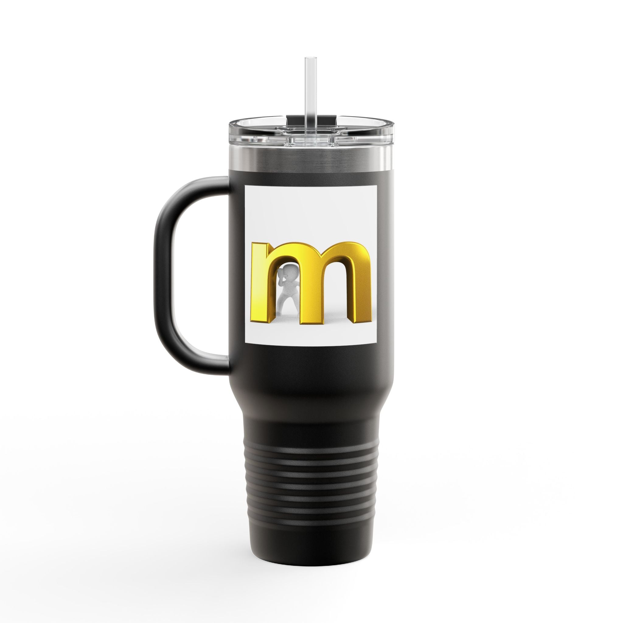 Gold 3D Letter M travel mug | Insulated 40oz Tumbler