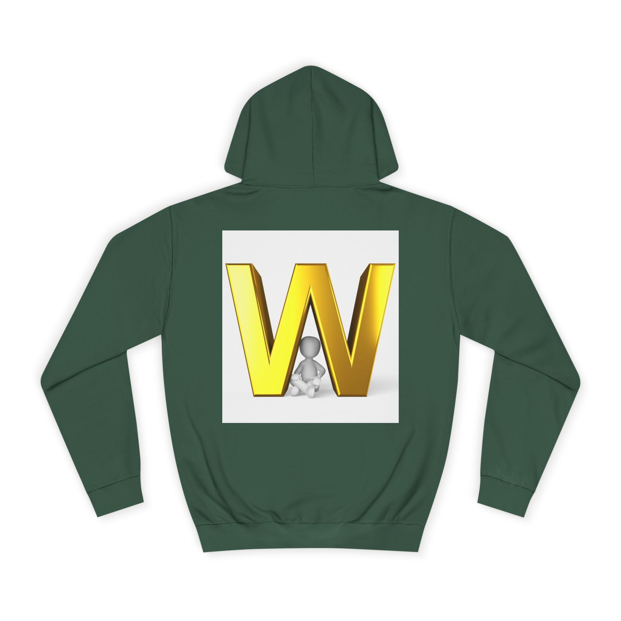 Gold 3D Letter W Hoodie | Monogram Initial Sweatshirt