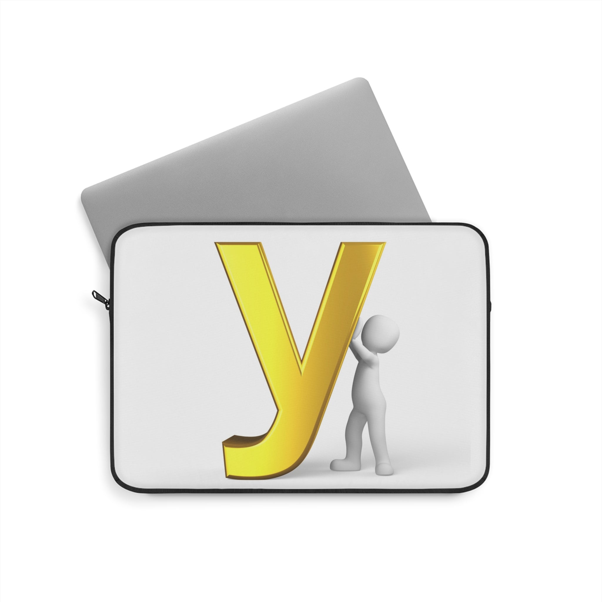 Yellow Letter Y Monogram Laptop Sleeve | 3D Character Initial Design