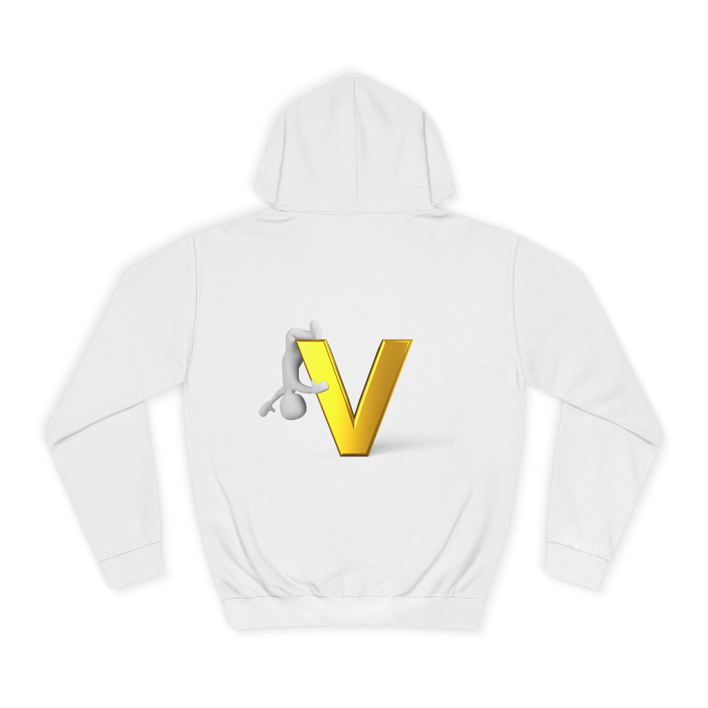 3D Gold Letter V Hoodie | Letter V Initial Sweatshirt