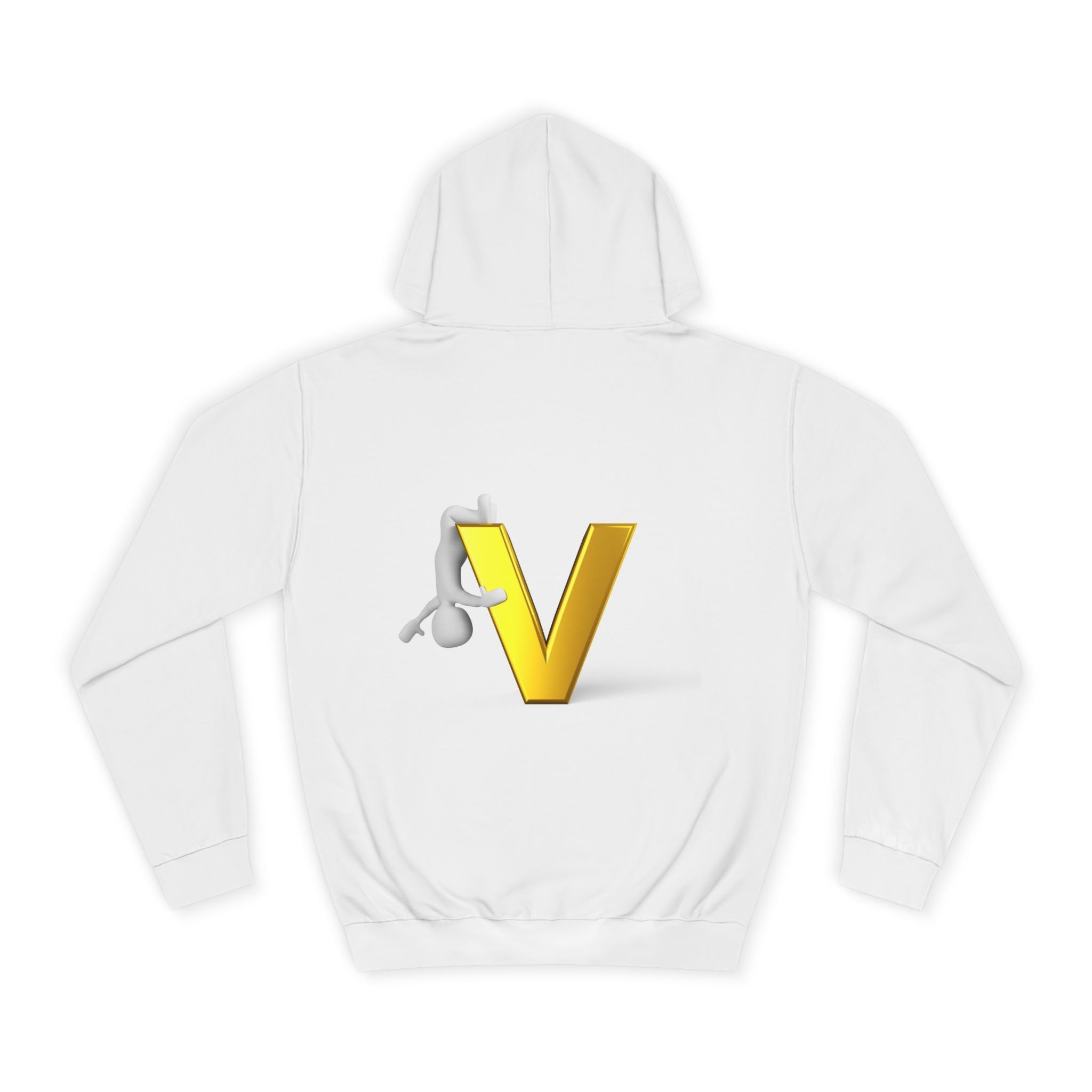3D Gold Letter V Hoodie | Letter V Initial Sweatshirt
