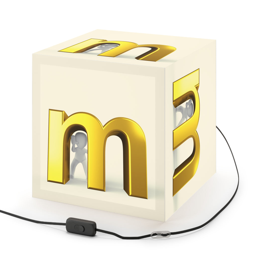Gold Letter M Light Cube Lamp | Monogram Night Light, Modern Alphabet Decor