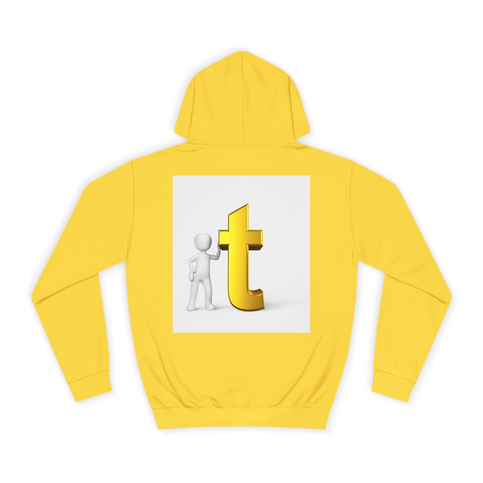3D Gold Letter T Hoodie | Minimal Letterman Initial Sweatshirt