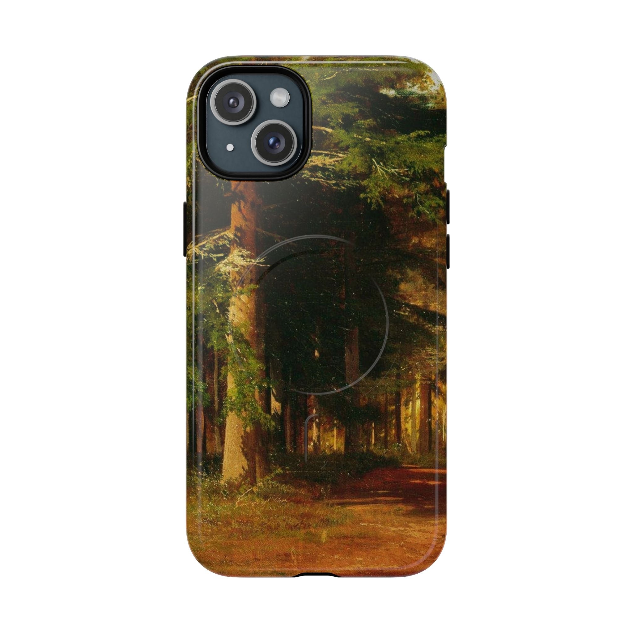 Coque de téléphone Chemin forestier d'automne | Coque magnétique robuste, illustration de paysage d'automne