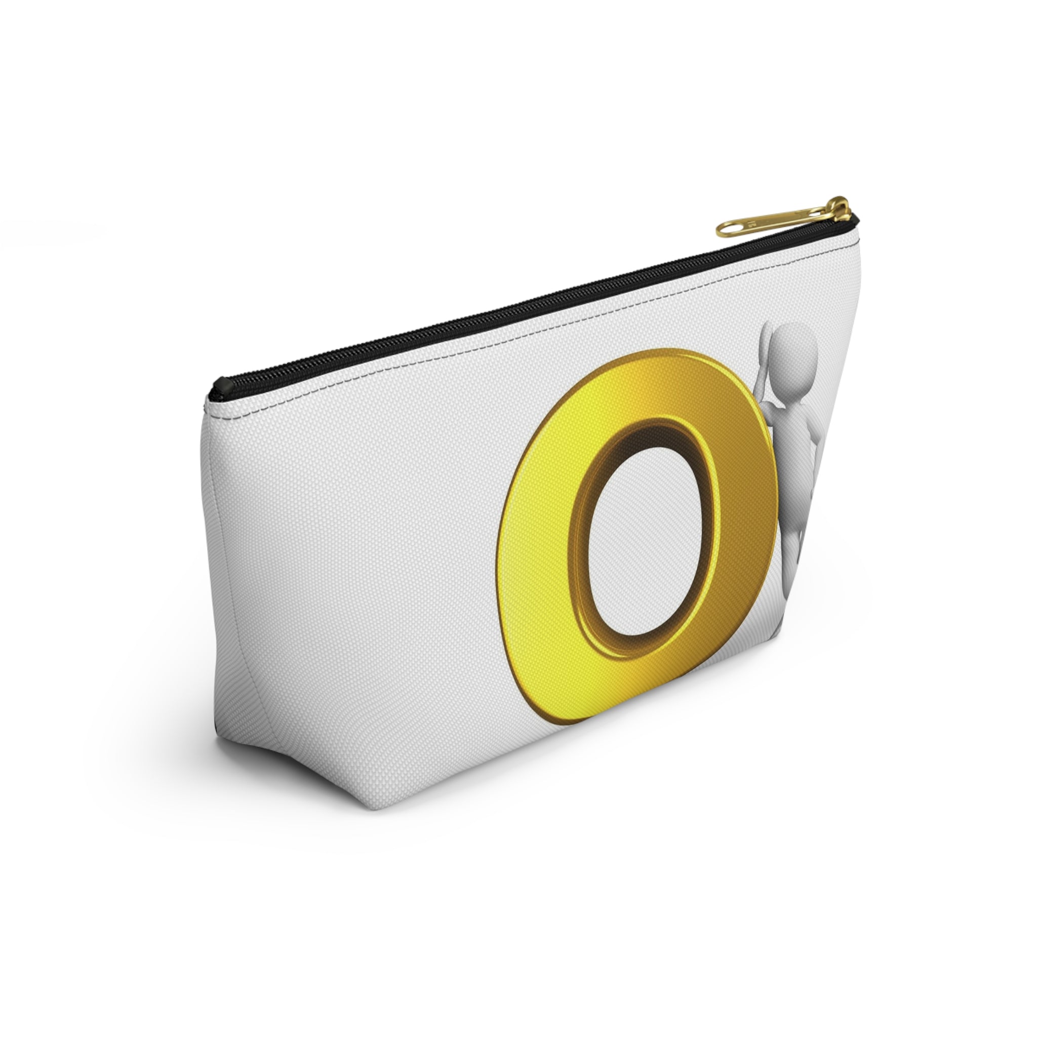 Gold Letter O Accessory Pouch | T-Bottom Cosmetic Bag