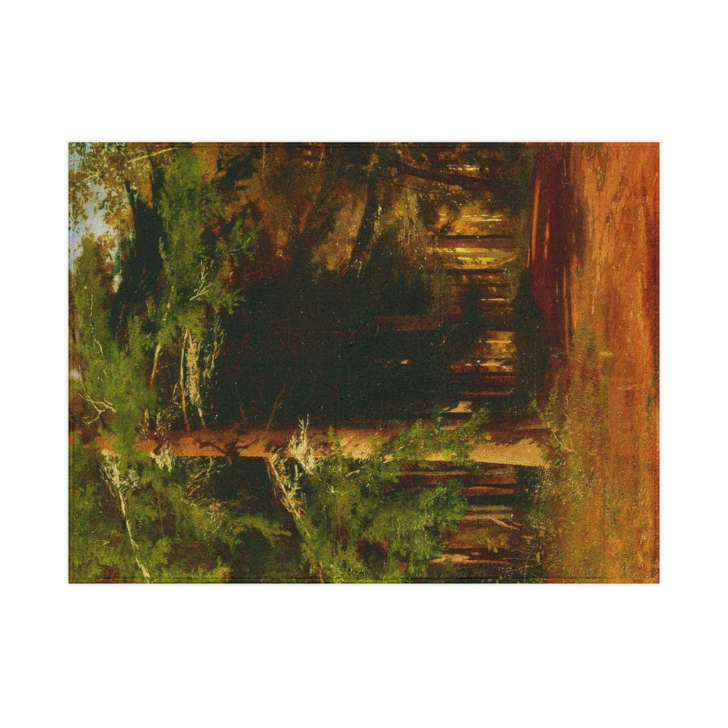 Forest Path Painting Toddler Blanket | Woodland Trees, Nature Scene
