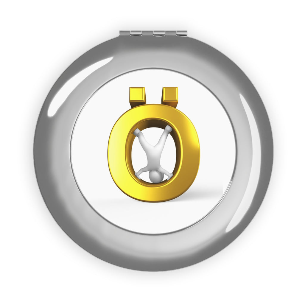 Gold Letter Ö Symbol Compact Travel Mirror | Round Pocket Mirror